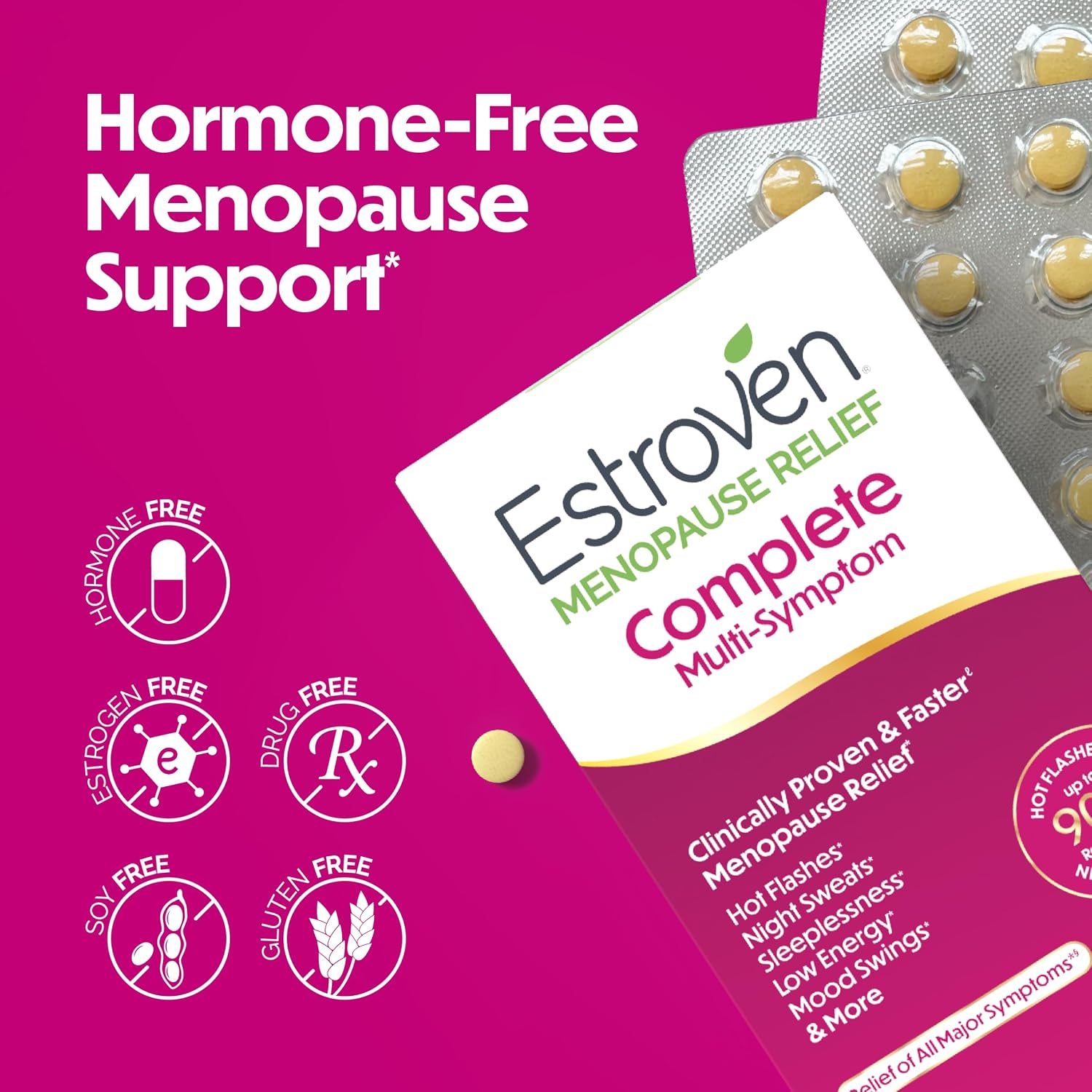 Estroven Complete Multi-Symptom Menopause Supplement for Women, 28 Count