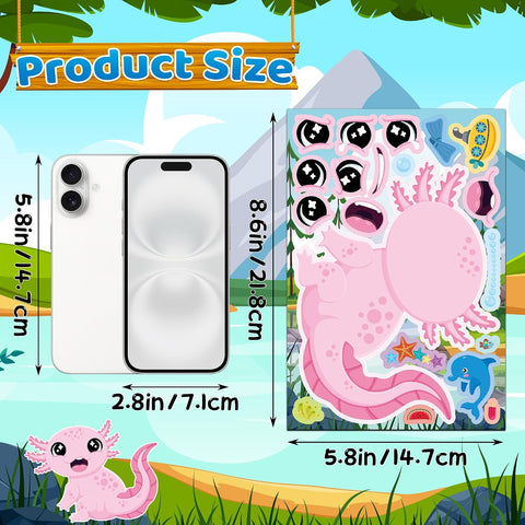 Axolotl Party Favors 48 Sheets Axolotl Birthday Decorations Stickers