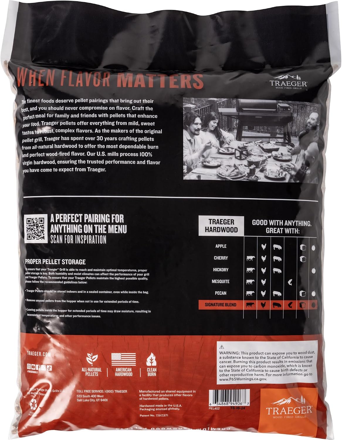 Traeger Grills Signature Blend 100% All-Natural Wood Pellets for Smokers and Pellet Grills, BBQ, Bake, Roast, 18 lb. Bag