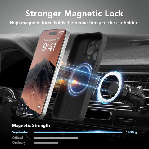 Magnetic for iPhone 15 Pro Max Case Silicone Black