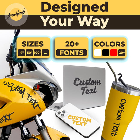 Custom Vinyl Lettering Decals, Personalized Text Name Stickers