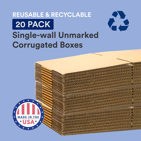 BOX USA Moving Boxes Medium 18"L x 14"W x 12"H 20-Pack | Corrugated Cardboard Box for Mailing, Packing, Packaging and Storage 18x14x12