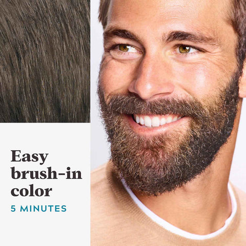 JUST FOR MEN Mustache & Beard Dye, Keratin, Medium-Dark Brown M-40 (3 Pack) | Mustache & Beard color medium-dark brown designed for facial hair to instantly eliminate gray. Enhanced with keratin.