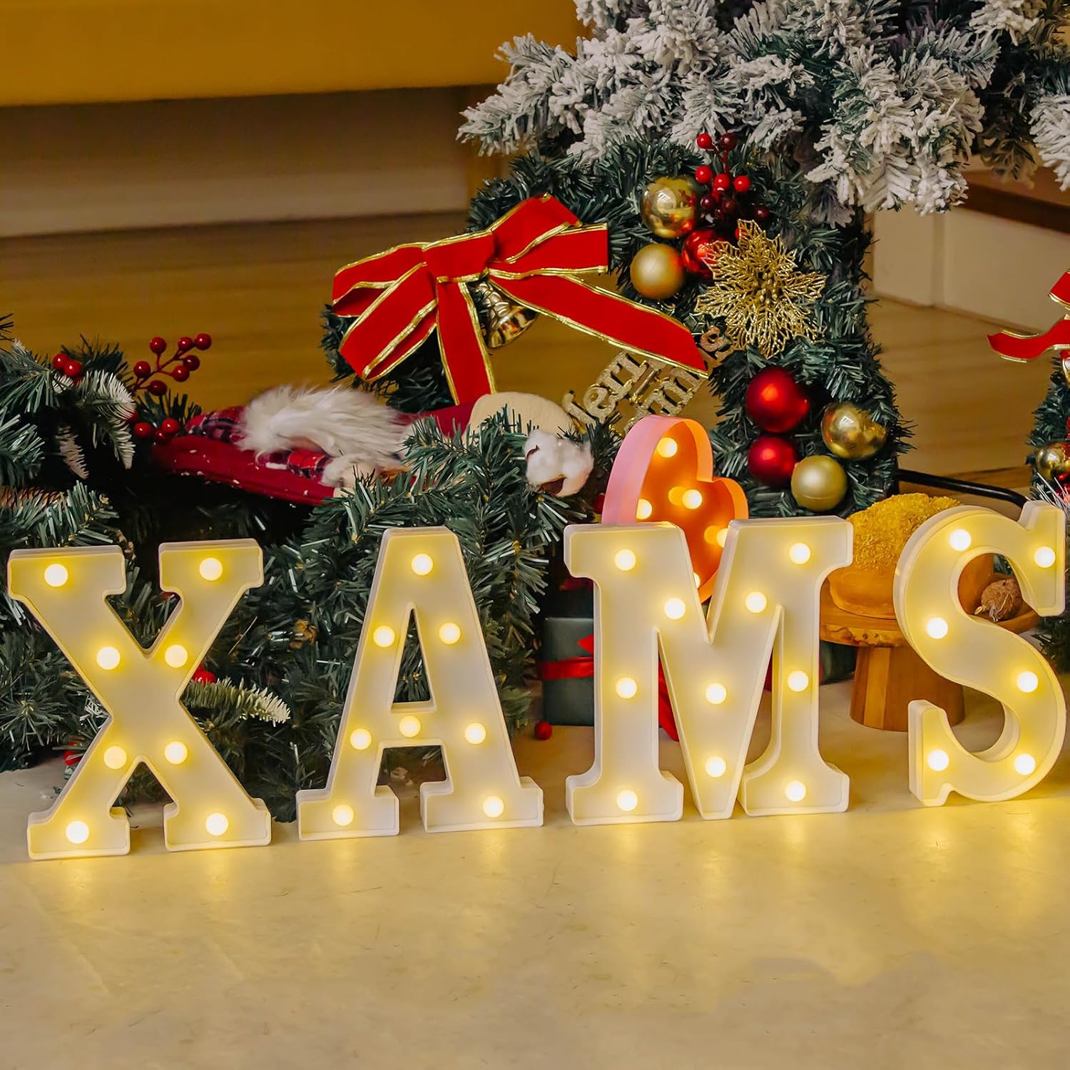 LED Light Up Letters, Warm White Decorative Marquee Letters(A)