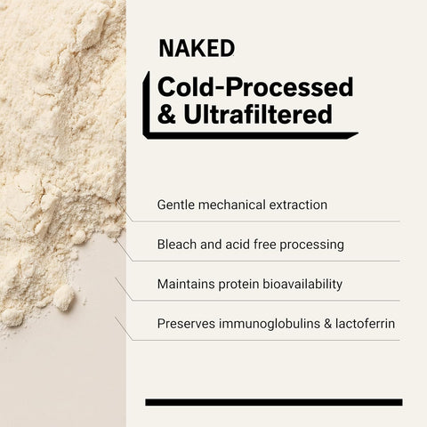 NAKED Whey 2LB 100% Grass Fed Whey Protein Powder - Only 1 Ingredient, Unflavored Whey Protein, NSF Certified, Undenatured, Gluten Free, Soy Free, No GMOs, No Preservatives