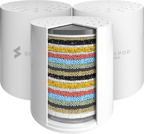 SparkPod Replacement Shower Filter for Filtered Showerhead, Hard Water