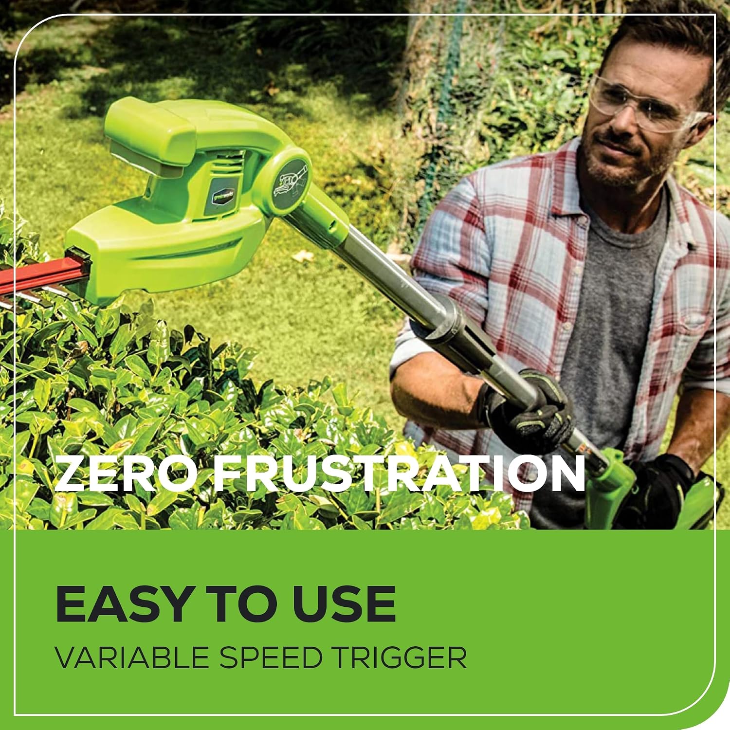 Greenworks 40V 8 in Pole Saw Hedge Trimmer Kit, 2.0 Ah Battery and Charger