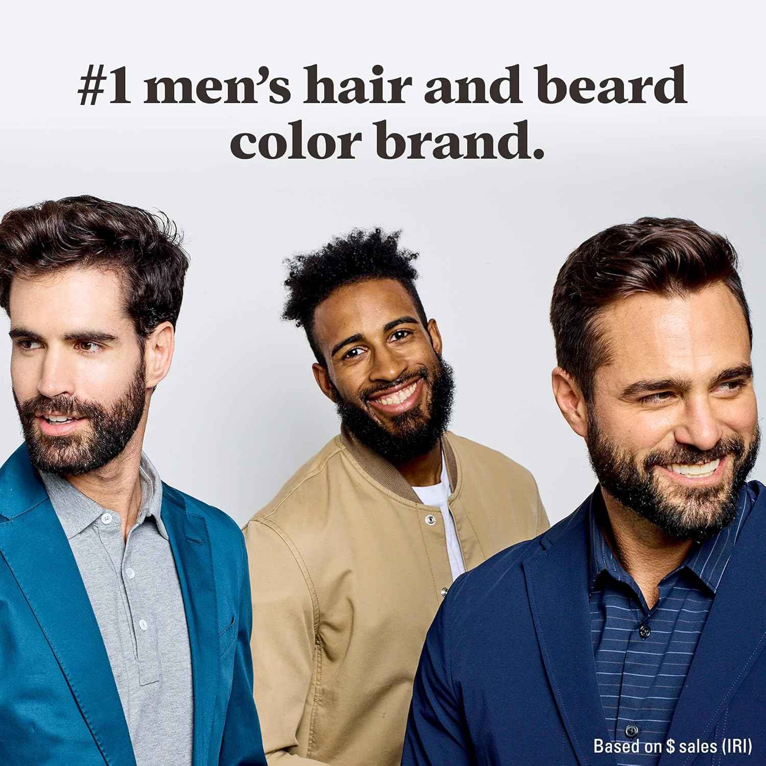 JUST FOR MEN Mustache & Beard Dye, Keratin, Medium-Dark Brown M-40 (3 Pack) | Mustache & Beard color medium-dark brown designed for facial hair to instantly eliminate gray. Enhanced with keratin.
