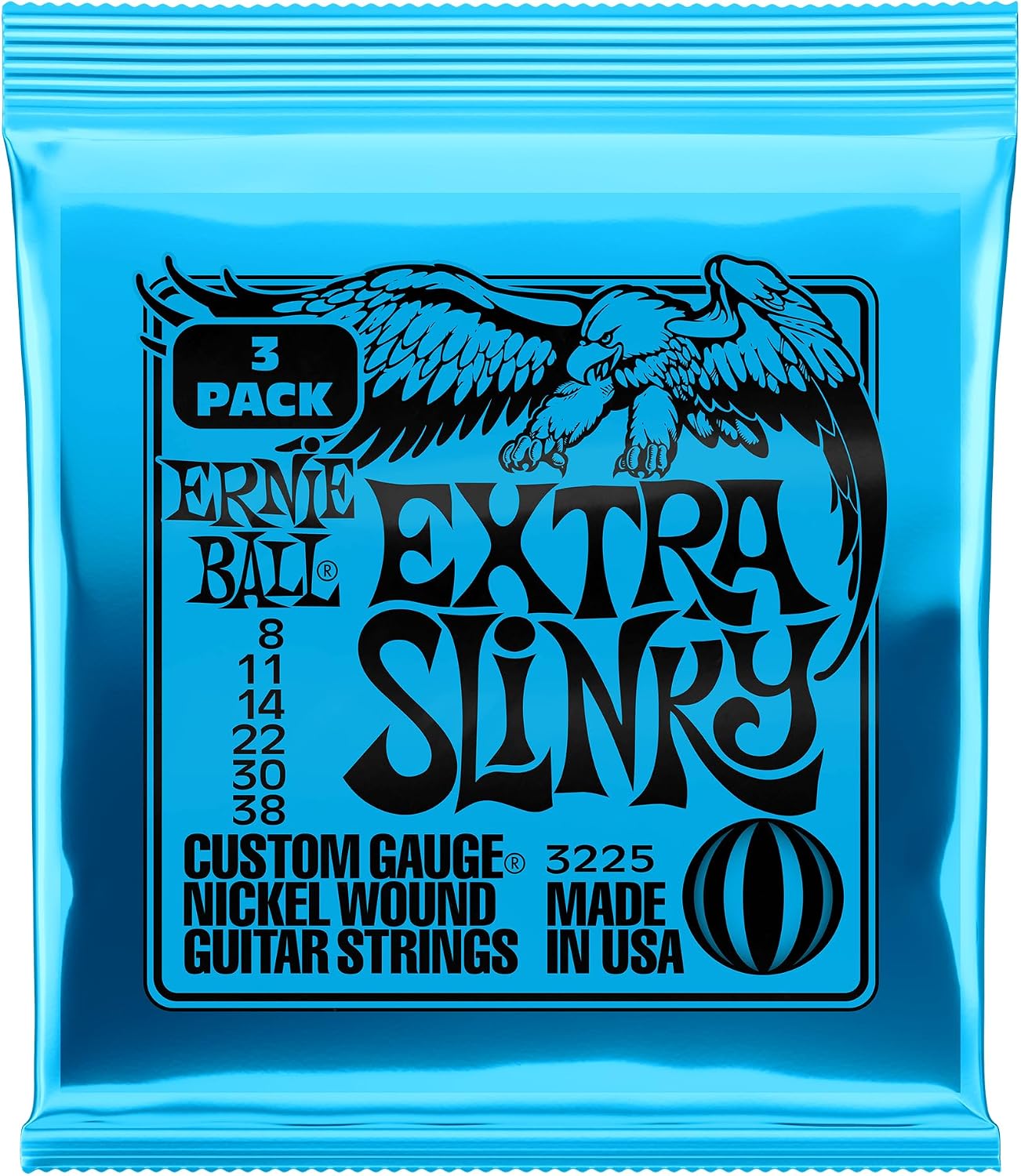 Ernie Ball Regular Slinky Nickel Wound Electric Guitar Strings, 10-46 Gauge (P02221)
