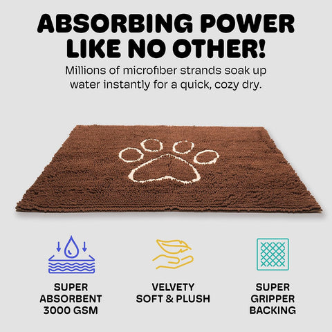 Dog Gone Smart Dirty Dog Doormat - Fast Drying Rug - Almond, 35 x 26 in