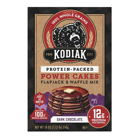 Kodiak Cakes Protein Pancake Power Cakes, Flapjack and Waffle Baking Mix, Dark Chocolate, 18 Ounce (Pack of 6)