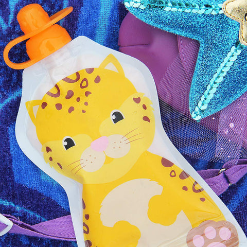 ChooMee SoftSip Food Pouch Top | Baby Led Weaning | No Spill Flow Control Valve, Protects Childs Mouth, 100% Silicone, BPA Free | Four Colors, 4 CT