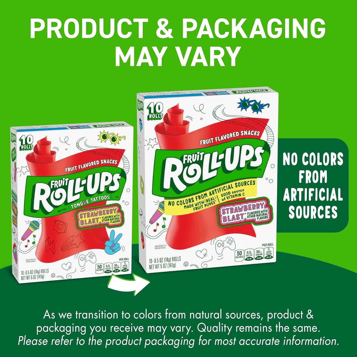 Fruit Roll-Ups Fruit Flavored Snacks, Strawberry Sensation, 0.5 oz, 10 ct (Pack of 10)