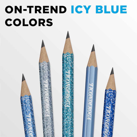 Ticonderoga Wood-Cased Pencils Pre-Sharpened, Arctic Blues, 150 Count