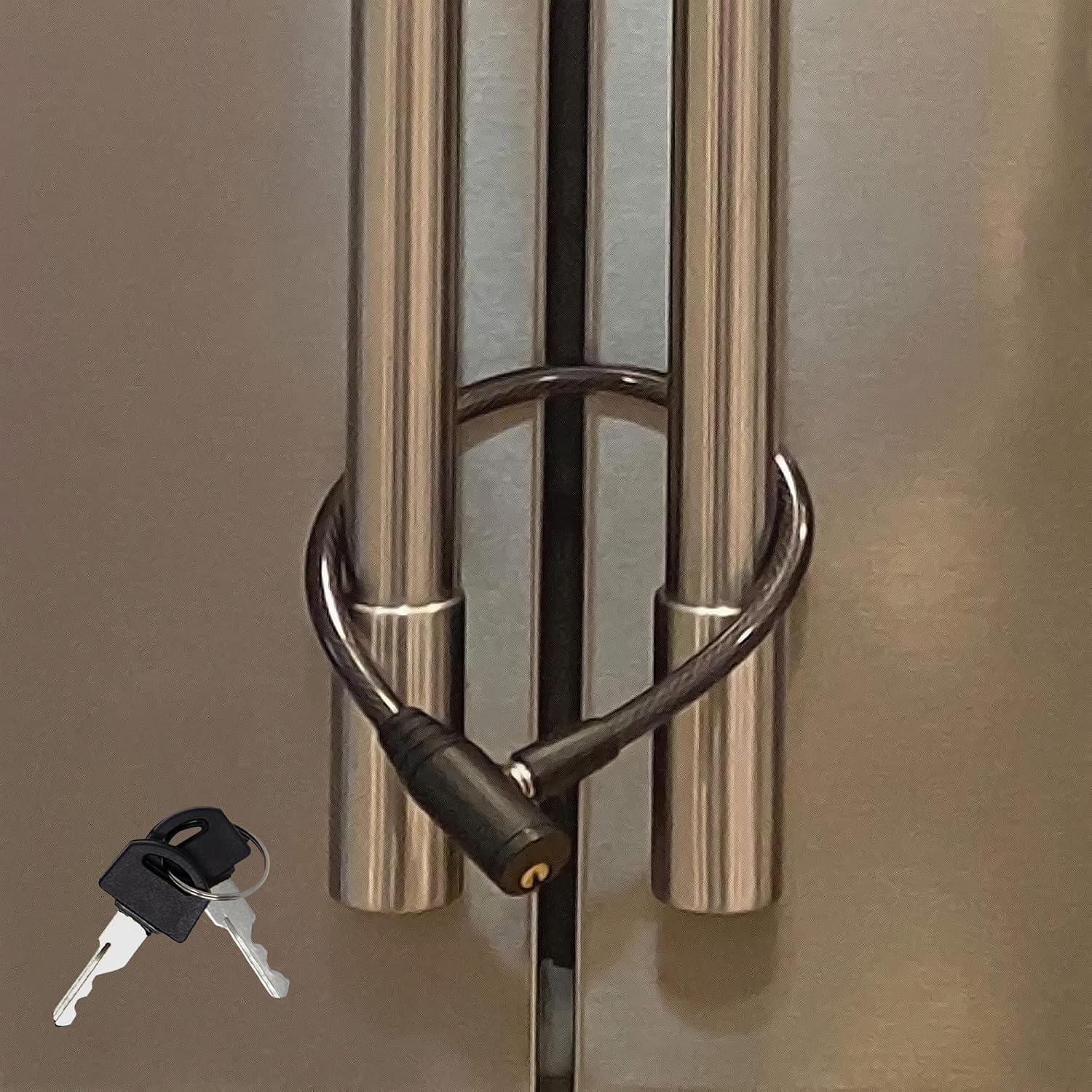 Urban August Child-Proof Refrigerator Lock for Kids & Adults - Lock for French Door Fridge and Cabinet (Regular, Black - 1 Pack)