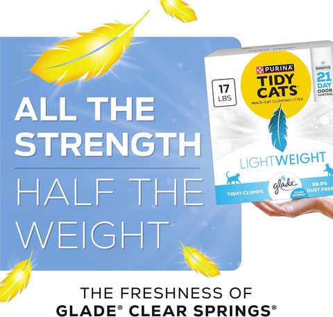 Purina Tidy Cats LightWeight Glade Clear Springs Litter, 17 lb
