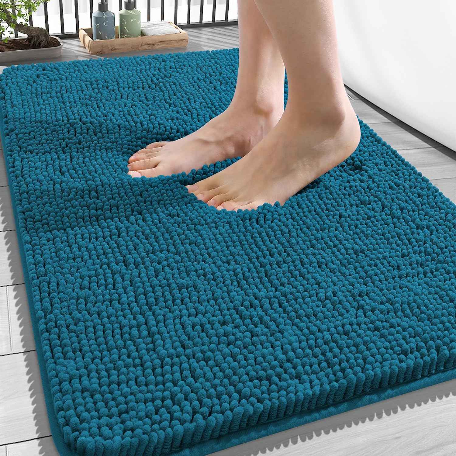 OLANLY Bathroom Rugs 34x21, Extra Soft Absorbent Chenille Bath Rugs