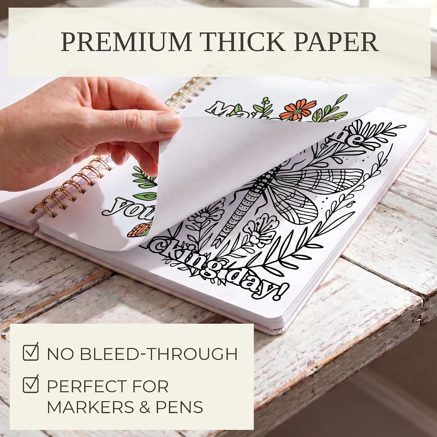 Beautiful Coloring Book Set of 2 for Adult Relaxation with Floral Designs