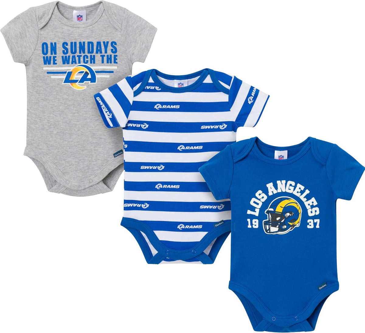 Gerber NFL Baby Boys 3-Pack Onesie Bodysuit