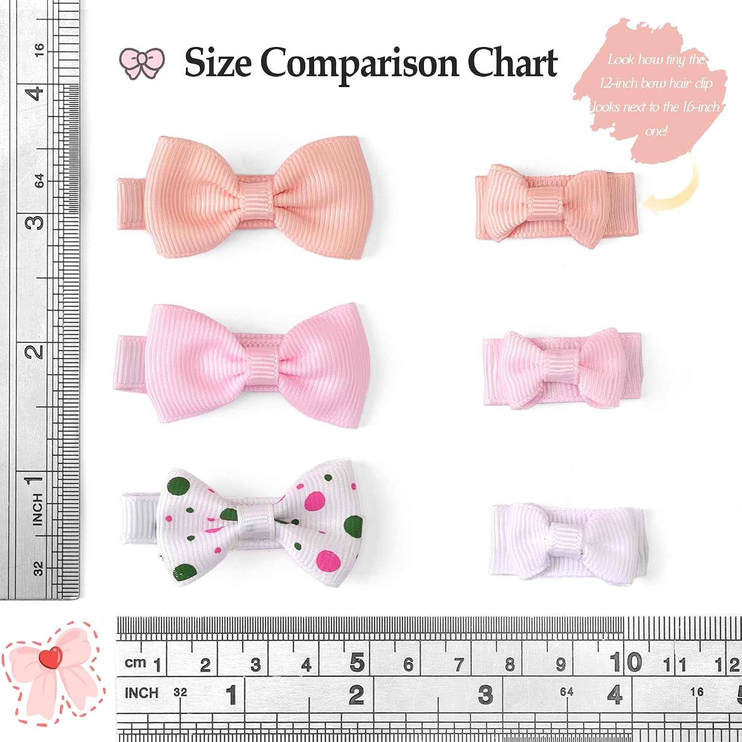CÉLLOT 80Pcs Mini Grosgrain Ribbon Bows Snap Clips for Baby Toddlers Infant
