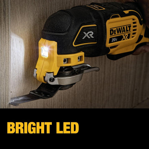 DEWALT 20V Oscillating Tool, Cordless, Wood Blades, Sandpaper, Tool Bag, Battery and Charger Included (DCS356SD1)