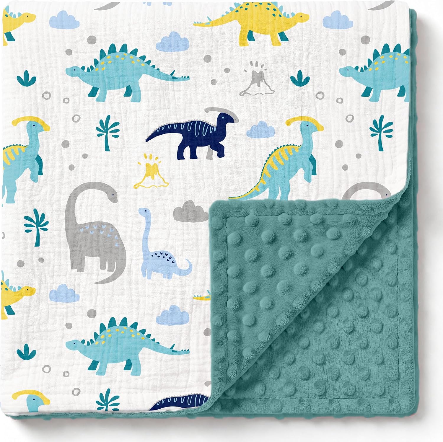 GLLQUEN BABY Muslin Baby Blankets for Boys, 2-Layer Toddler Blanket