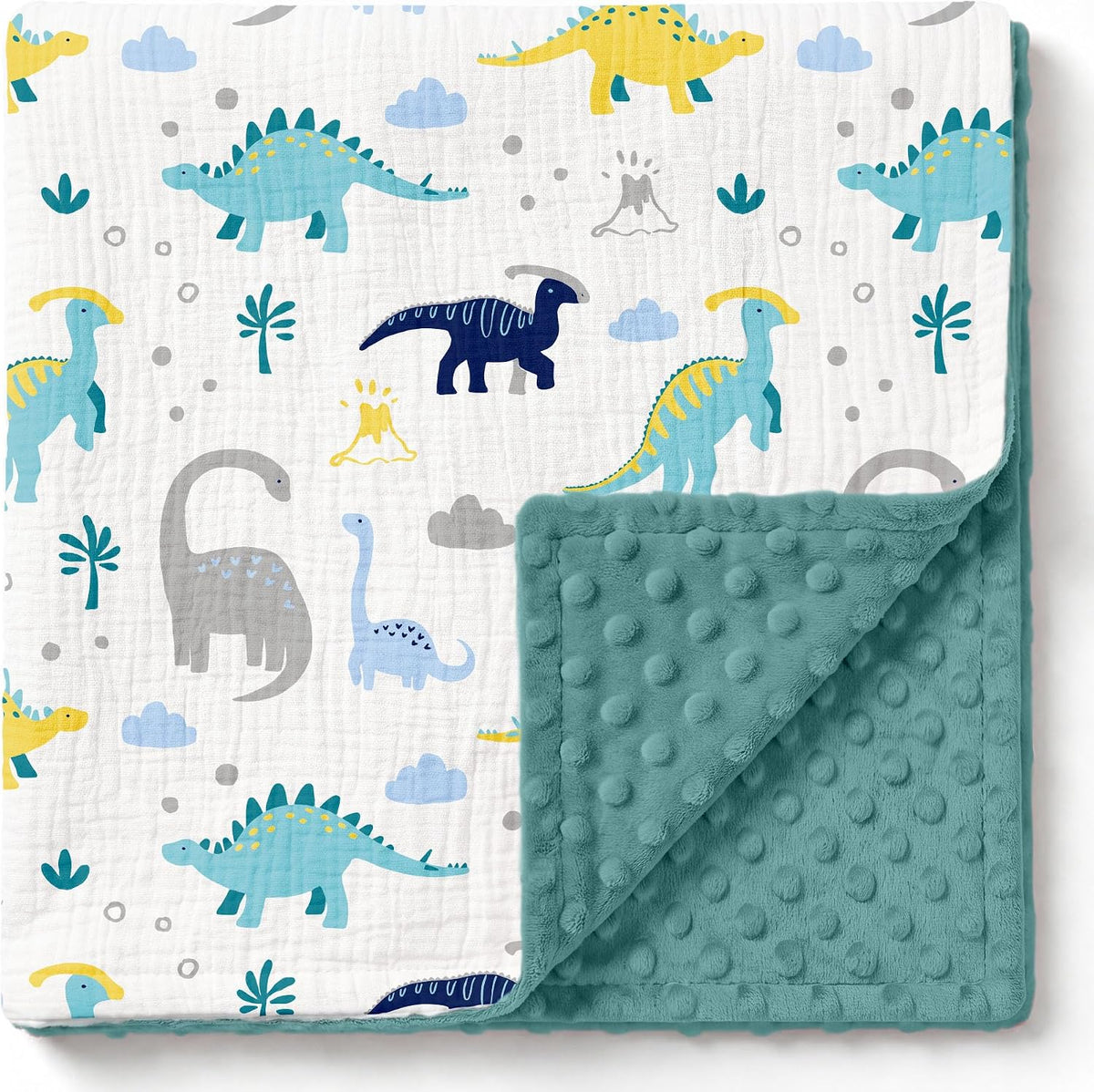 GLLQUEN BABY Muslin Baby Blankets for Boys, 2-Layer Toddler Blanket