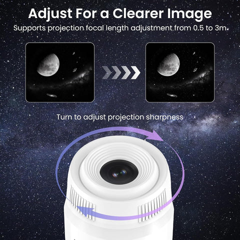 2-in-1 Galaxy Projector Night Light, USB Star Starry Sky Projector with Adjustable Brightness, Galaxy Light for Bedroom Home Ceiling Car Decor Gift