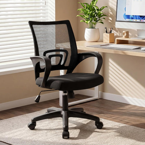 NEO CHAIR Office Computer Chair Ergonomic Mid-Back Mesh Desk Chair, Black