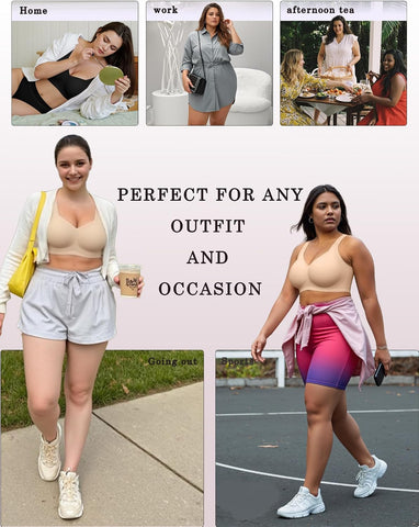 OEAK Womens Wireless Jelly Bras Plus Size Support Push Up Comfortable Bra