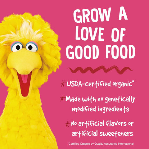 Earth's Best Organic Kids Snacks, Sesame Street Toddler Snacks, Organic Sunny Days Snack Bars for Toddlers 2 Years and Older, Strawberry with Other Natural Flavors, 16 Bars Per Box