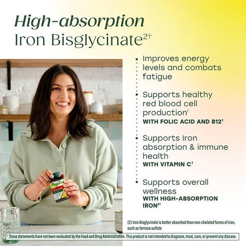 MegaFood Blood Builder Iron Supplement, Energy Support, Vegan, 60 Tablets