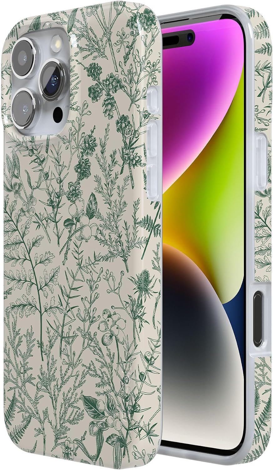 Casely iPhone 16 Pro Max Case | Sage Garden | Green Floral | Compatible with MagSafe | Classic Ultra Slim Design