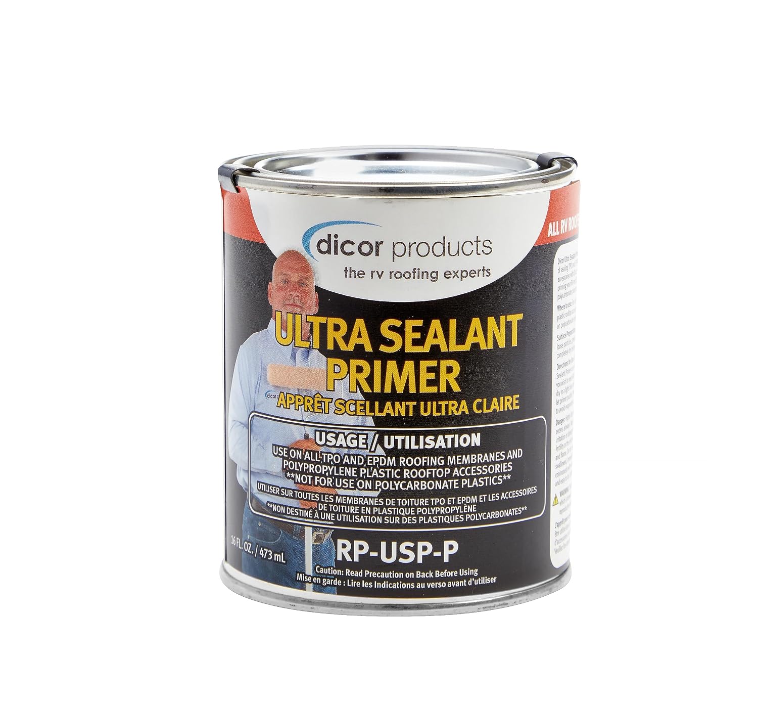 Dicor RP-USP-P Ultra Sealant Primer - 16 Oz, Clear, Prep for Sealing TPO and EPDM Membranes, Rooftop Accessories