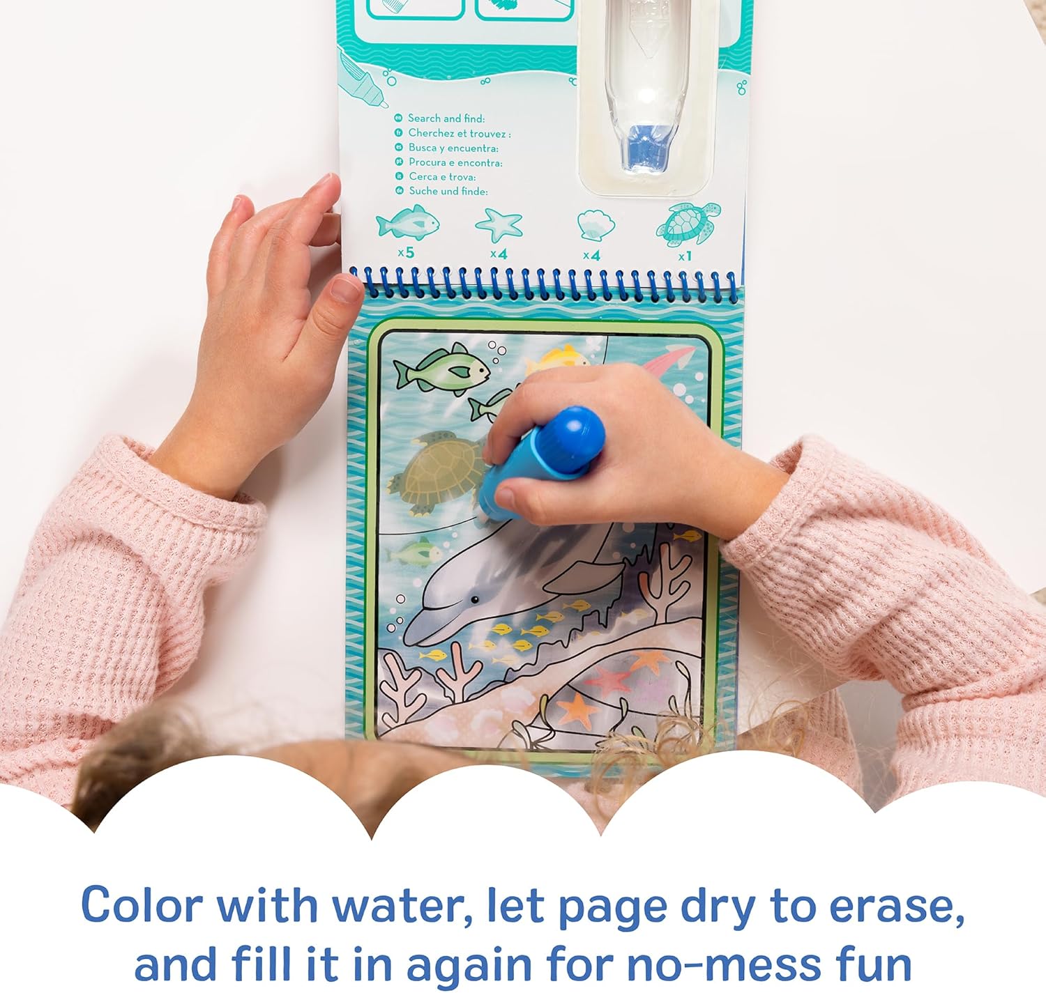 Melissa & Doug On The Go Water Wow! Mess Free Coloring Book, Reusable Water-Reveal Activity Pad, Under The Sea, Travel Toys, Party Favors, for Toddlers & Kids Ages 3+ - FSC Certified
