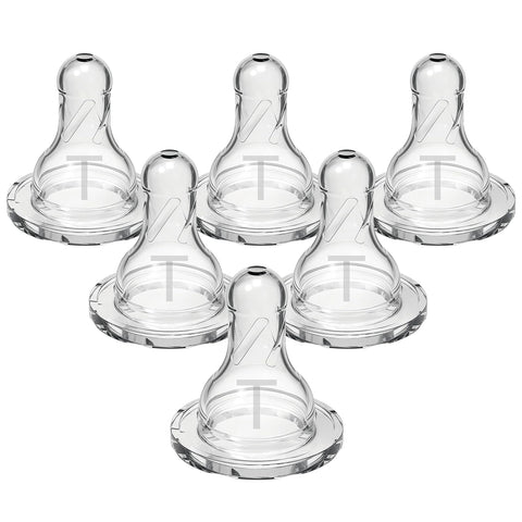 Dr. Brown's Narrow Anti-Colic Level T Baby Bottle Nipple, 0m+, 6-Pack