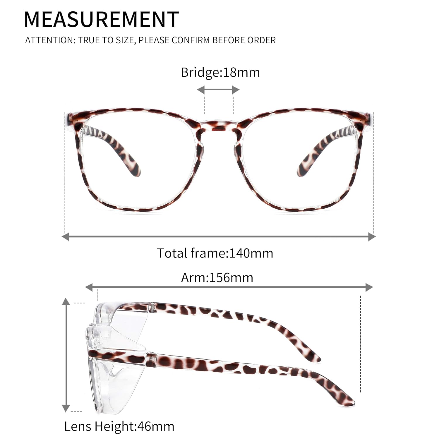 Alsenor Safety Glasses Anti Fog Goggles Protective Eyewear Blue Light Blocking ANSI Z87 UV Protection Glasses For Men Women (2 Pack(new-leopard+transparent))