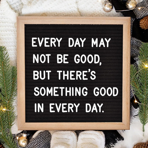 Veskaoty Felt Letter Board with 294 Letters, 10 x 10 Inch, Black & Wood