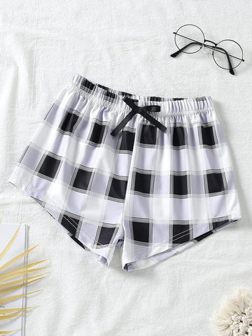 Milumia Girl's 3 Pieces Casual Plaid Print Comfy Summer Fall Shorts