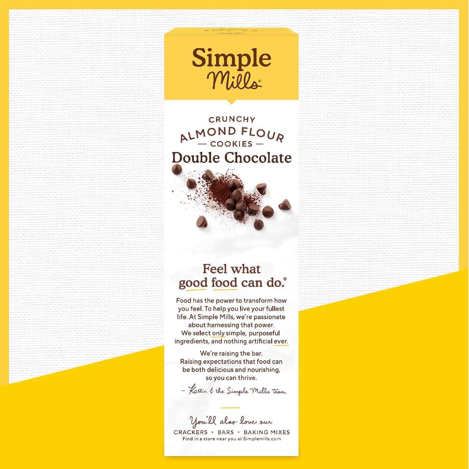 Simple Mills Almond Flour Double Chocolate Chip Cookies, Gluten Free and Delicious Crunchy Cookies, Organic Coconut Oil, 5.5 Ounce (Pack of 6)(Packaging May Vary)