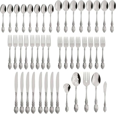 Oneida Wordsworth 45-Piece 18/0 Silverware Set for 8, Flatware