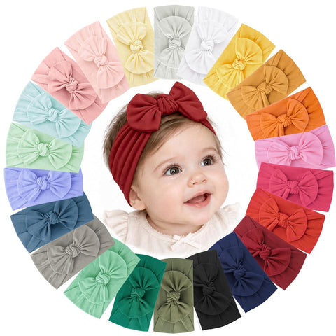 Jesries 22 Pcs Baby Headbands, Baby Girl Bows, Stretch Nylon Hairbands