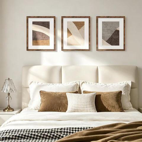 Picrit 14x17 Rustic Brown Picture Frame, Poster Frame for Wall, 3 Pack