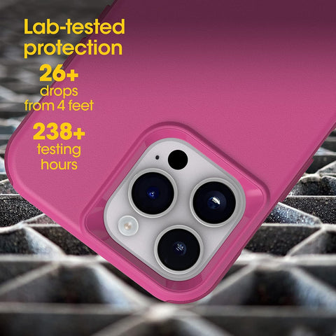 OtterBox iPhone 14 Pro Max (ONLY) Commuter Series Case - INTO The Fucshia (Pink), Slim & Tough, Pocket-Friendly, with Port Protection