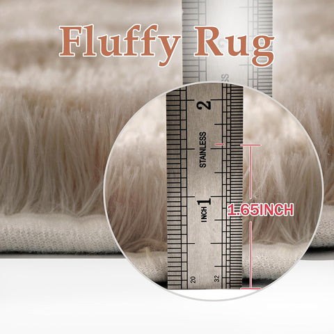 PureCozy Brown 5x7 Area Rug for Living Room Soft Checkered Shag Carpet