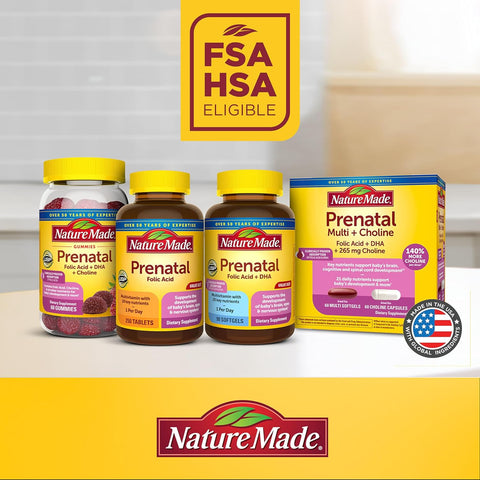Nature Made Prenatal Vitamins for Women with Folic Acid + DHA, 110 Softgels