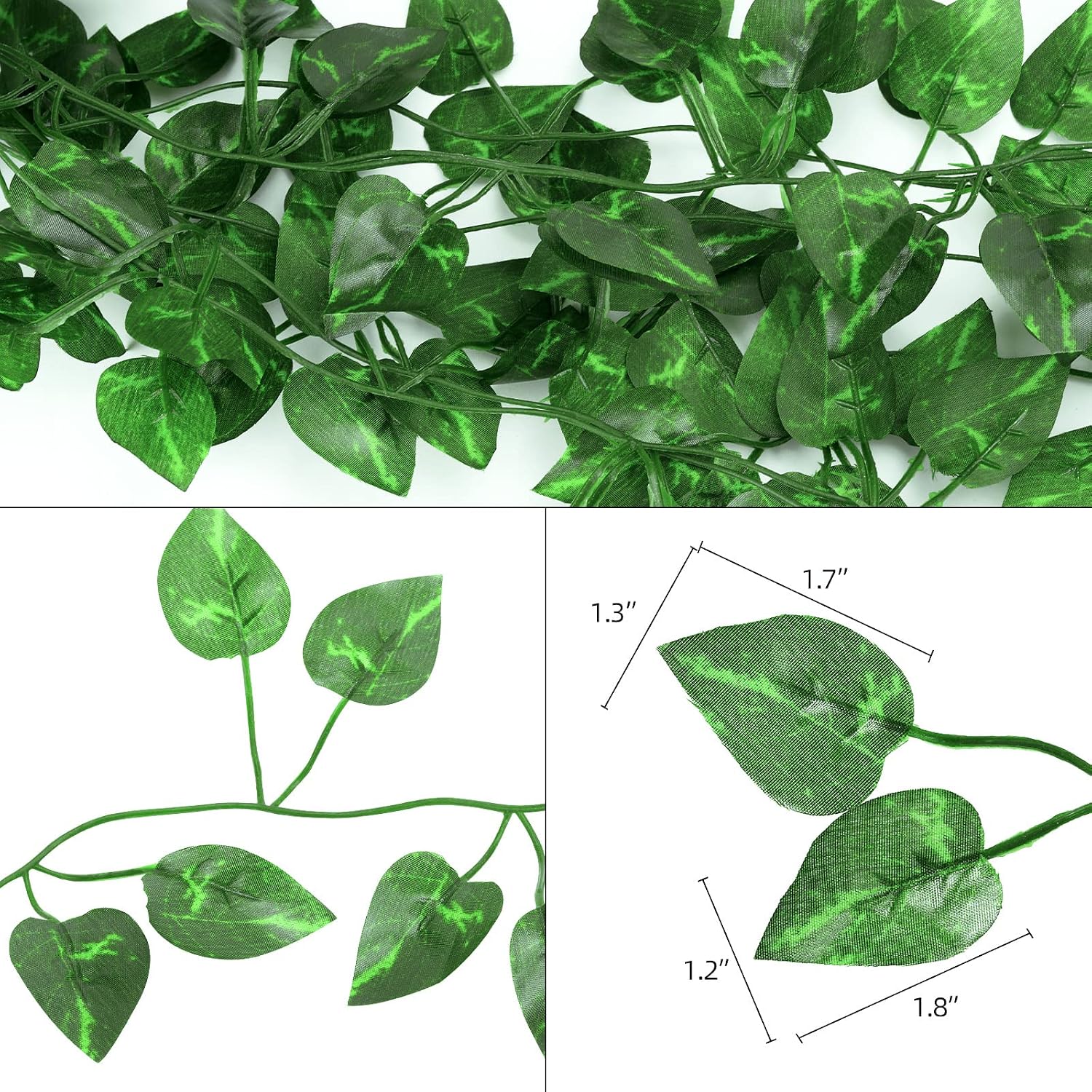 Tbestmax 237 Feet 36 Pack Artificial Ivy Leaf Plants, Green Vine Leaves, Greenery Hanging Garland, Fake Foliage Flowers for Home Kitchen Garden Office Wedding Wall Decor