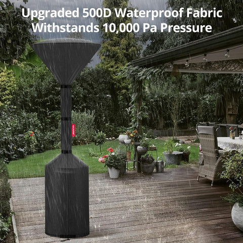 QH.HOME Patio Heater Cover,Waterproof Tear-Resistant 89"x 33"x19",Black