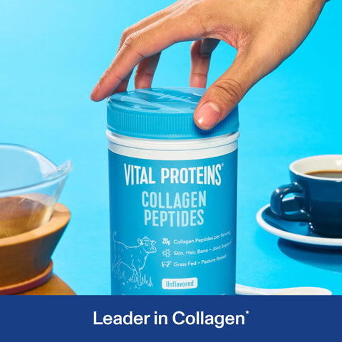 Vital Proteins Grass Fed Collagen Peptides Powder, Supports Hair, Skin, Nails, Bones, and Joints Health, Hydrolyzed Peptides - Zero Sugar, Unflavored, 9.33oz