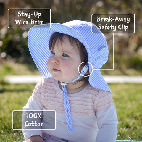 JAN & JUL 50+ UPF Cotton Sun Hat with Wide Brim for Toddler Girls